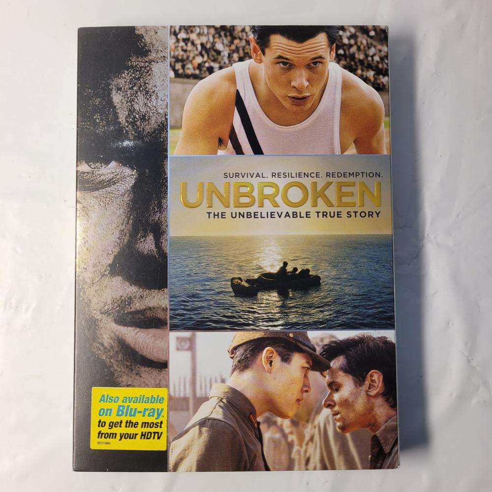 Universal Unbroken DVD Movie Louis Zamperini WWII Biographical Drama Slipcover